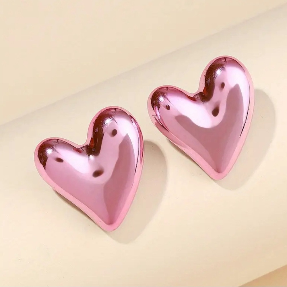 Pink Heart Earrings
